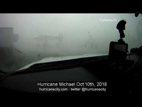 eye of Hurricane Michael fierce winds as eye approaches in Callaway FL 